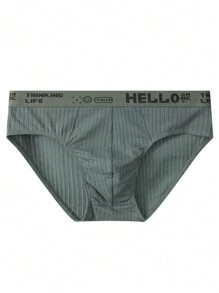 6pcs Men's Graphic Letter Print Breathable Briefs