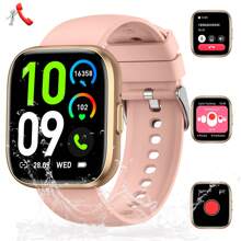 Unisex Smart Watch (Answer/Make Call) With 1.85" HD Screen Big Battery 100+ Sport Modes Sleep Monitor Pedometer Waterproof Sedentary Reminders Music Playback Weather Forecast Find Device For IOS And Android Phones - Hồng - Xem 1