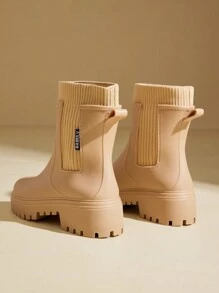 Giày bốt đi mưa chống trượt chống thấm nước cho nữ, Giày thời trang ngoài trời chống thấm nước, Giày bốt đi mưa, Giày lội nước, Giày nhà bếp - Màu Khaki - Xem 10