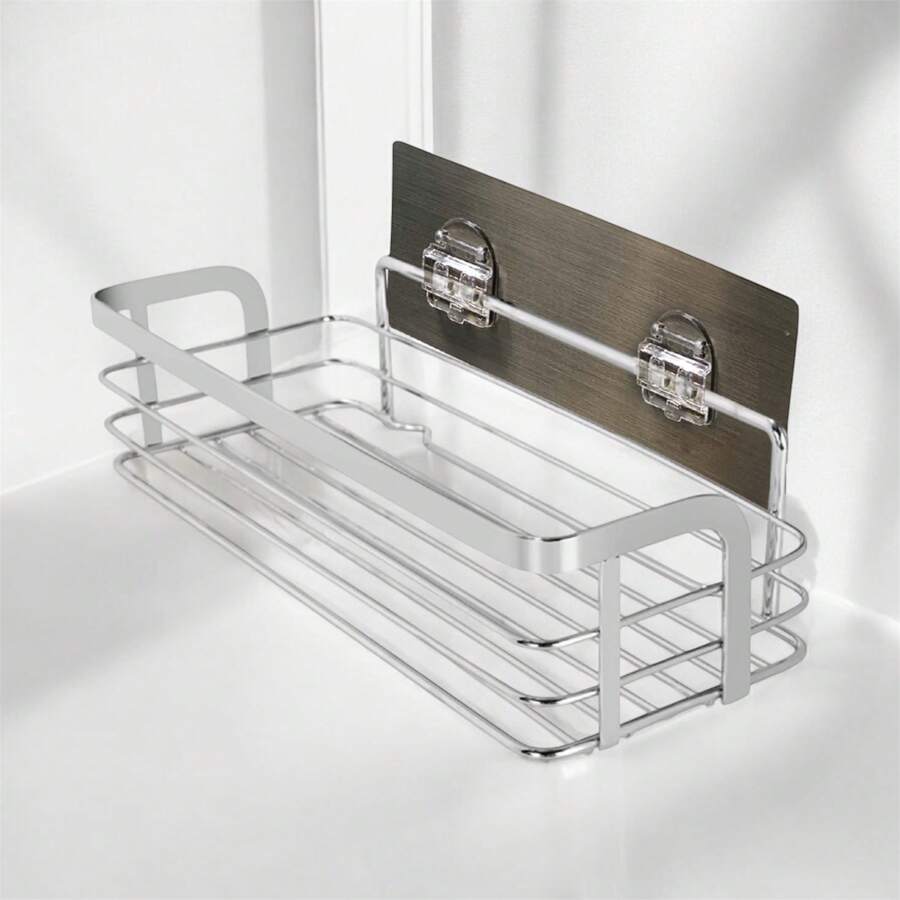 MEJORADA UPGRADED TS-4301 Multipurpose Storage Shelf Stainless Steel/304, Quick Installation With Self-Adhesive Hook Without Drilling For Bathroom And Kitchen, 285x115x65mm - 銀色 - 查看 1