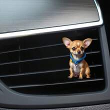 1pc Acrylic Car Vent Clip Air Fresheners Cute Chihuahua Shaped Air Vent Freshener - Decorative Acrylic Aromatherapy Diffuser Easy Installation Kit, Long-Lasting Fragrance, Compact Design, And Adorable Interior Accessory