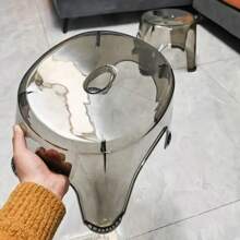 Taburete de ducha de acrílico antideslizante, taburete pequeño y bajo transparente para el hogar, sala de estar, baño, muebles modernos y sencillos - Blanco - Ver 2