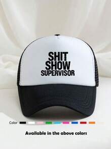 1pc Unisex Printed Decorative Funny Sponge Mesh Trucker Cap, Baseball Cap, Sun Hat, Dad Hat, Suitable For Everyday Use, Outdoor Travel, Hiking, Beach Vacation - Multicolor - View 9