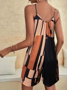 Summer Outfits For Women,New Geometric Pattern Summer Sleeveless Jumpsuit For Vacation Outfits Women,Daily Jumpsuit For Women