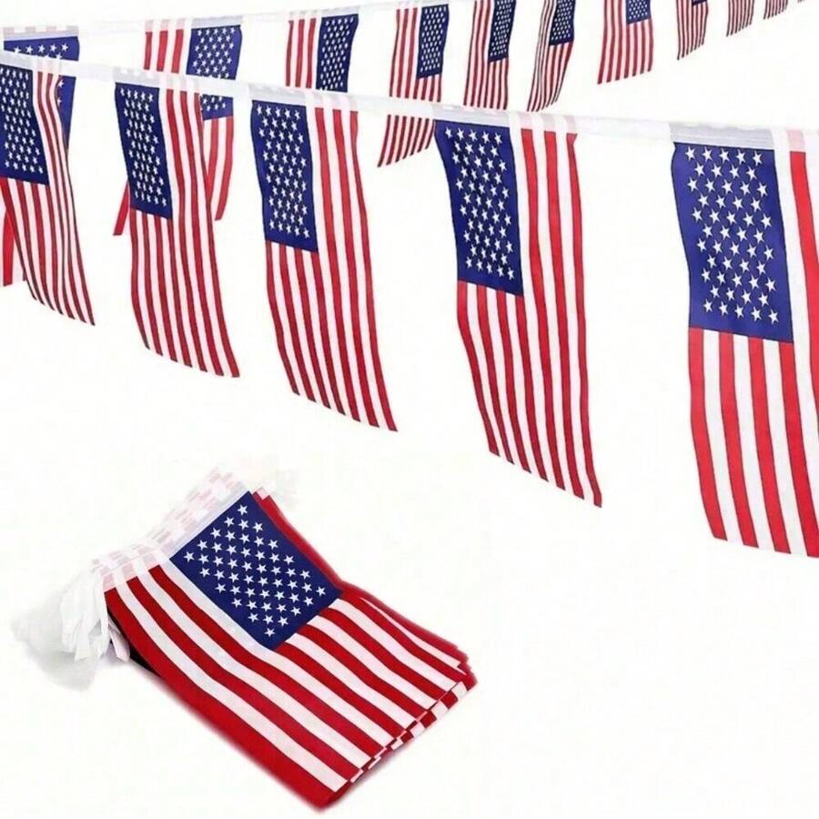1 Set American Flag Garland Decoration For Home & Garden Independence Day Celebration