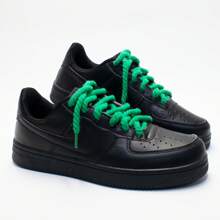 1 Paar 5mm Mehrfarbige (Pink, Blau, Schwarz, Weiß) geflochtene Schnürsenkel, geeignet für Freizeitschuhe & Sneaker