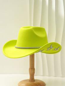 1pc Unisex Solid Color Unique Star Decor Cowboy/Cowgirl Hat, Classy Aesthetic, Suitable For Western Themed Events, Parties, Engagements, Cosplay, Graduation, Masquerade, Festivals, Weddings, Birthday Celebrations, Music Festivals