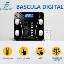 Bascula Digital Inteligente Con App Control Peso y Carga USB Báscula de peso inteligente multifuncional - Negro - Ver 9