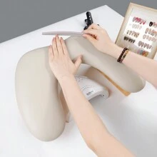 Foldable Beveled Nail Hand Pillow Butterfly Nail Hand Rests Cushion Pillow Double Hands Nail Art Hand Pillow For Manicure Table(Coffee)