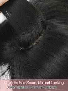 Hair Toppers For Hair Loss 18inch Hair Pieces For Women 6.5X6.5 Inch Hair Topper Adding Extra Hair Volume, Natural Black Straight Hair Toppers For Women Feel Like Real Hair - màu đen - Xem 5