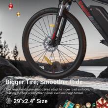 Eleglide M2 E-Bike Men/Women With Removable Battery 36 V 15.6 Ah, All-Terrain E-MTB 27.5/29", Pedelec Electric Bike With App, 24 Speeds, Range Up To 125 Km - màu đen - Xem 3