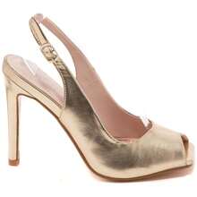 High Heels With Ankle Strap And Open Toe - Gold - View 2
