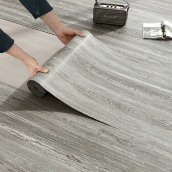 3m X 1 卷自粘地板贴纸，带木纹，方便 DIY，贴纸，墙贴，乙烯基贴花，用于家庭装饰，春季装饰品，让您的家焕然一新，拉玛装饰贴纸礼物生日毕业地砖地板地砖自粘地砖剥离粘贴客厅装饰房间装饰厨房