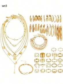 24-120pcs/Set Elegant Cubic Zirconia & Faux Pearl Women Jewelry Set, Everyday Casual Wear, Great For Girlfriend, Mom, Daughter, Christmas, New Year, Birthday Gift - 彩色 - 查看 4