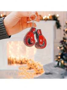 1 pieza Llavero de guante de boxeo de acrílico de moda, colgante creativo para mochila