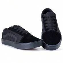 Tenis Wayke old Sckool Casual, Leve, Macio e Confortavel - Preto - Visão 2
