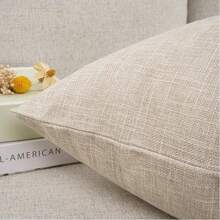 2 Stücke Leinen Dekorative Kissenbezüge, klassische quadratische einfarbige Kissenbezüge für Sofa, Bett und Autositz