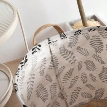 1 pieza Cesto de ropa con estampado de hojas, cesto de lavandería, cesta organizadora de baño, cesta, cesta de almacenamiento, cesto de ropa plegable