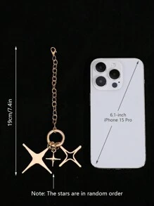 时尚 Y2K 风格金属星形流苏包包吊坠钥匙扣汽车配饰女士钥匙链饰品学校用品教师礼物返校教师配饰 - 金色 - 查看 4