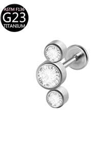 1 pièce Boucle d'oreille en titane G23 et F136 avec strass, anneau de lèvre à filetage interne 16G, bijoux pour piercings