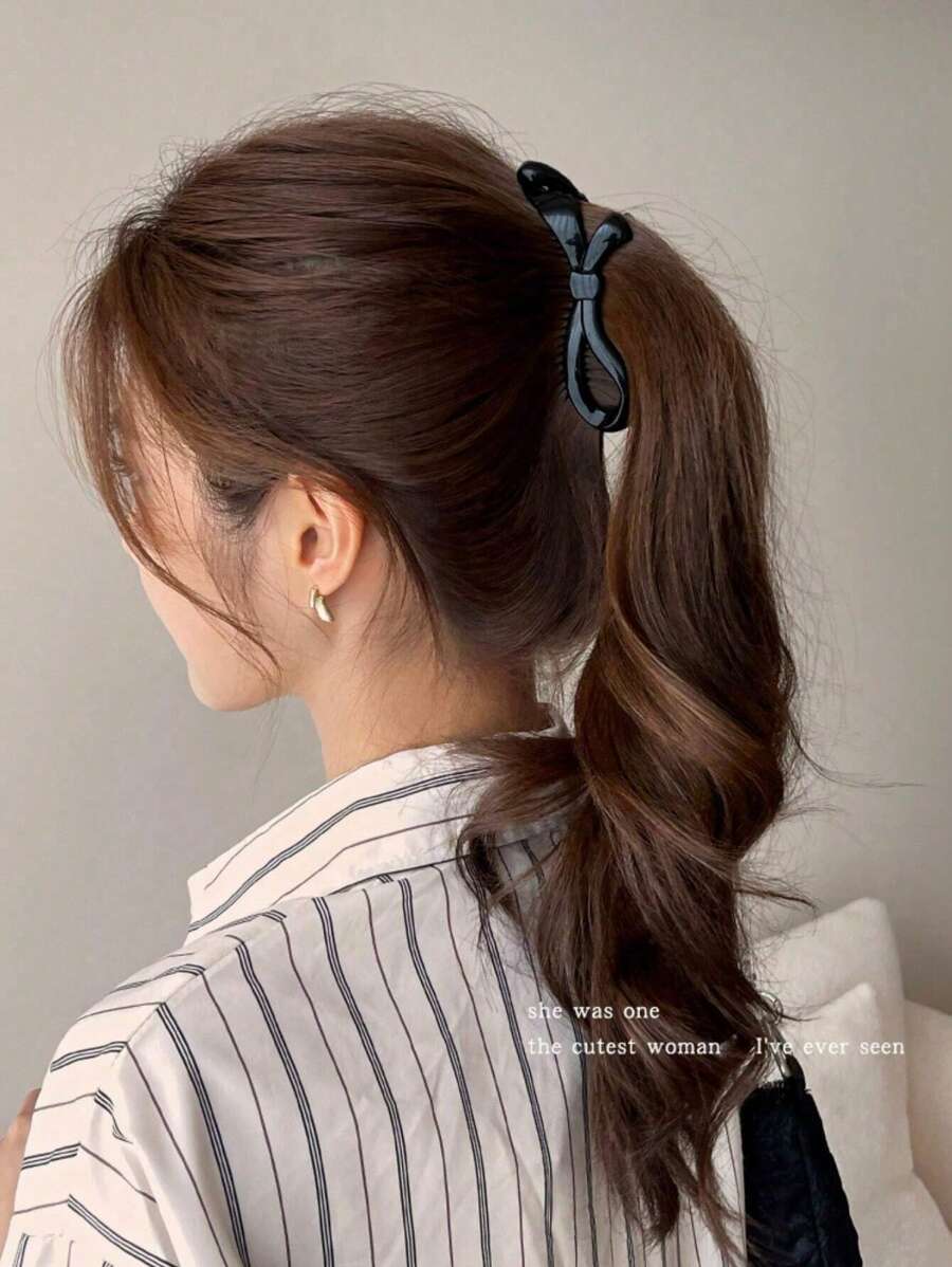 1pc 10.5cm Banana Shaped Hair Clip For Women, 2024 New Style, Ponytail And Bun Hair Accessory, Hair Clip, Spring Summer Valentines Hair Clips Claw Clips Hair Claws Hair Barrettes