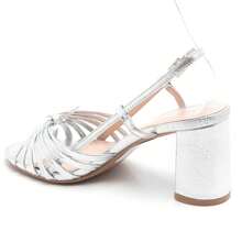 Elegant Minimalist High Heel Sandals, Summer - Silver - View 3