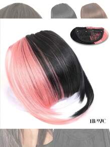 Natural Straight Synthetic Bangs High Temperature Fiber Clip-In Full Bangs With Fringe Of Hair 6 Inch Elegant Women's Clip-In Synthetic Hair Bangs With Sideburns - Perfect For Daily Use & Instant Style Upgrade Synthetic Women's Hair Short Straight Bangs Brown Black Red Wig Clip In Hairpieces For Black Heat Resistant Fiber