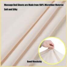 4 Sets Of Microfiber Massage Table Sheets Set 3 Pieces Of Massage Table Cover Set Is Soft And Wrinkle-Free, Including Table Cover, Bed Sheet And Face Rest Set Suitable For SPA Beauty Salon Tattoo (Beige)