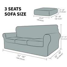 The Latest Lattice Sofa Cover 1/2/3/4 Person 1/2/3 Cushion Sofa High Elastic Thickened Sofa Cover Dog Pet Elastic Non-Slip Cover Living Room Furniture Protection Cover - 深灰色 - 查看 5