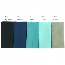 5 pièces/set Foulard hijab en mousseline de soie de couleur unie avec perles pour femmes
