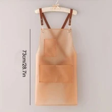1PC Adjustable TPU Apron With Pockets - Unisex, Waterproof, Transparent, Easy To Clean, Suitable For Cooking, Barbecue, And Hair Styling - Multicolor - View 2