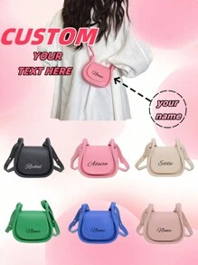 Customized Tote Bags Can Be Printed With Personalized Names Or Holiday Greetings. Customize Your Own Love Bag. This Casual, Versatile, Simple, Solid Color Pu Material Mini Crossbody Lipstick Bag Is Suitable For Teenagers' Daily Travel, Travel Shopping And Other Occasions. It Can Be Printed With Names, Letters, Lucky Numbers, Etc.,Christmas Gift Supplies