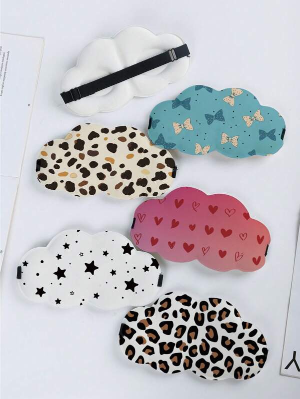 1 pezzo Maschera per occhi 3D creativa stampata a caso, per adulti uomini e donne, per alleviare la stanchezza, traspirante e senza pressione, ideale per il sonnellino di studenti e impiegati, essenziale per i viaggi. Il motivo stampato può variare leggermente