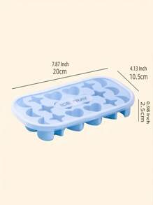 1 Molde de silicona de 18 huecos con tapa, con forma de luna, estrella y corazón, Molde de hielo flexible de 18 baldosas para hacer hielo en bloque de forma artesanal, Color rosa, amarillo, verde y azul, Molde de hielo de silicona para el hogar, Molde de arcilla de hielo, Prensa de bloque de hielo con forma de corazón congelado, Adecuado como regalo para la madre, la familia y los amigos