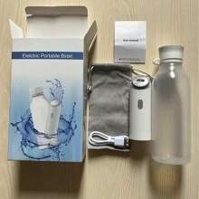 Bidê Portátil para Viagem - 2 Modos | Capacidade de 350 ml (12,3 oz) Garrafa Peri com 2 Modos de Pulverização, À Prova d'Água IPX7, Bidê Elétrico Recarregável de 400 mAh para Cuidados com Gestantes, Pós-Parto, Menstruação e Pós-Cirurgia, Higiene de Grávidas, Pós-Cirúrgica, Cuidados com Hemorroidas, Higiene Pré/Pós-Natal, Cuidados Maternos, Período Menstrual, Cuidados com Pacientes, Cuidados com Bebês, Idosos, Banheiro, Acampamento