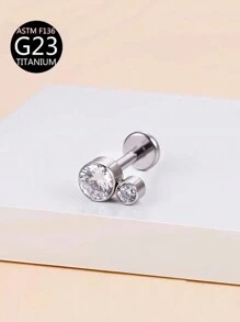 1 pièce Boucle d'oreille en titane G23 et F136 avec strass, anneau de lèvre à filetage interne 16G, bijoux pour piercings