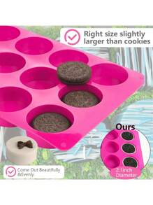 2pcs,Round Chocolate Cookie Molds, New Size 12-Cavity Cylinder Chocolate Cover Cookie Silicone Molds For Candy Mini Cakes Jelly Baking - Round silicone mold - View 4