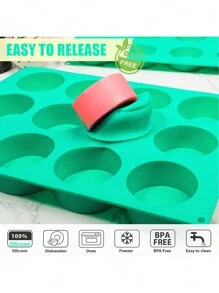 2pcs,Round Chocolate Cookie Molds, New Size 12-Cavity Cylinder Chocolate Cover Cookie Silicone Molds For Candy Mini Cakes Jelly Baking - Round silicone mold - View 5