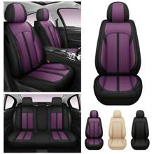 JDWBT Fundas Asientos Coche, Universal Juego de Fundas para Asientos de Coche, Funda Asiento para Delantero Trasero Completo 5 Asientos,Compatibles con la Mayoría de Las Camionetas SUV sedán - Morado - Ver 11