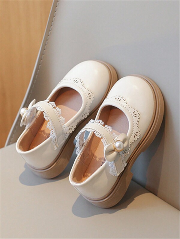 1 Pair Girls Spring New Style Fashion Comfortable Flower Decor Hook-And-Loop Flat Princess Shoes