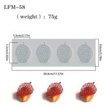 5Pcs/Set Silicone Leaf Shape Fondant Molds Chocolate Mould For Cake Pastry Decor Baking Gumpaste Moulds Decoration Sugar Lace Veil Mat - Grey - View 10