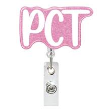 1 件粉色亚克力可扩展旋转鳄鱼夹徽章卷轴，带英文文字，学生/护士证件夹，学校用品，返校 - 彩色 - 查看 18