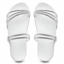Women's  Sandal Strappy Rhinestone Platform Comfortable Soft Lightweight - 白色 - 查看 4