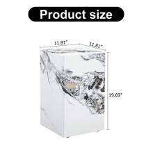 MUUOKY 11.8"Modern Square Marble Side Table, White Faux Marble End Table For Living Room, Bedroom, Sofa, Couch, Bedside Nightstand Accent Table, Small Coffee Table For Apartment, Home, Office, Fully Assembled, Easy To Clean, Stylish Home Decor Furniture, Spring Refresh, Summer - trắng - Xem 4