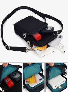1 Pc Fashionable And Simple Cross-Body Walking Mini Bag, Vertical Coin Purse With Mobile Phone Pocket, Sports Wallet,Phone,Handbag,Shoulder Bag Adjustable Strap Crossbody BagCasual Travel Back To School Gift