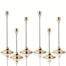 Juego de candelabros de metal: Candelabros de metal elegantes para mesa, lacados, con tema romántico, adecuados para festivales, Pascua, centros de mesa de bodas, eventos, fiestas, cumpleaños y decoración del hogar (velas no incluidas) - Regalo para graduación