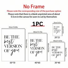 1pc Wall Art Prints, Be The Best Version Of You, Home Decor, Inspirational Quotes, Bedroom Living Room Hallway Decoration,Vintage Motivational Posters,Wall Arts Decorative Murals, Home Decor, Poster Art,Canvas Wall Poster Gifts Birthday Graduation