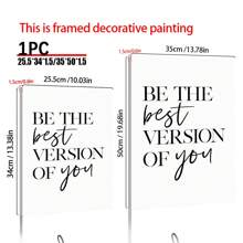 1pc Wall Art Prints, Be The Best Version Of You, Home Decor, Inspirational Quotes, Bedroom Living Room Hallway Decoration,Vintage Motivational Posters,Wall Arts Decorative Murals, Home Decor, Poster Art,Canvas Wall Poster Gifts Birthday Graduation