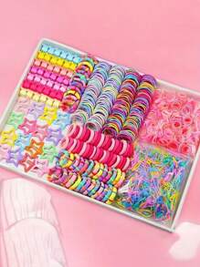 Set di 875 accessori per capelli - fasce, fermagli, mollette, elastici, nastri, confezione regalo per ragazze