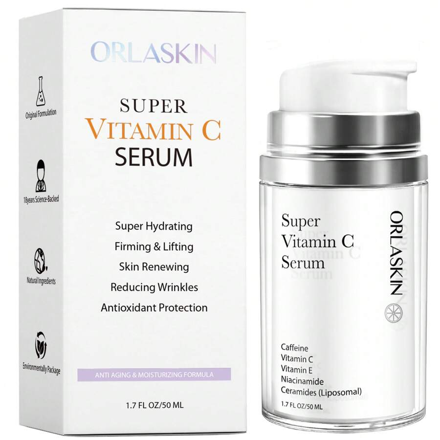 胶原蛋白和维生素 C 精华和日霜 - 经皮肤科医生测试的韩国护肤品，可去除黑斑和亮白 - 抗衰老祛痘面部精华 - 不含动物成分 - 适合所有皮肤类型